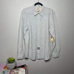 Buki Power Oxford Gray Sport Shirt Button Down Long Sleeve